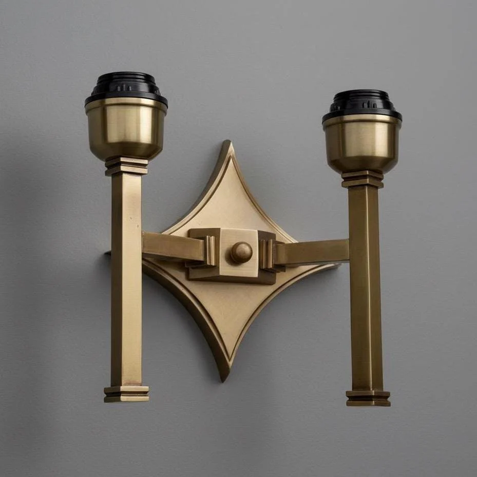Double Antique Brass Wall Sconce Industrial Vintage Light | Dining Room - Image 3