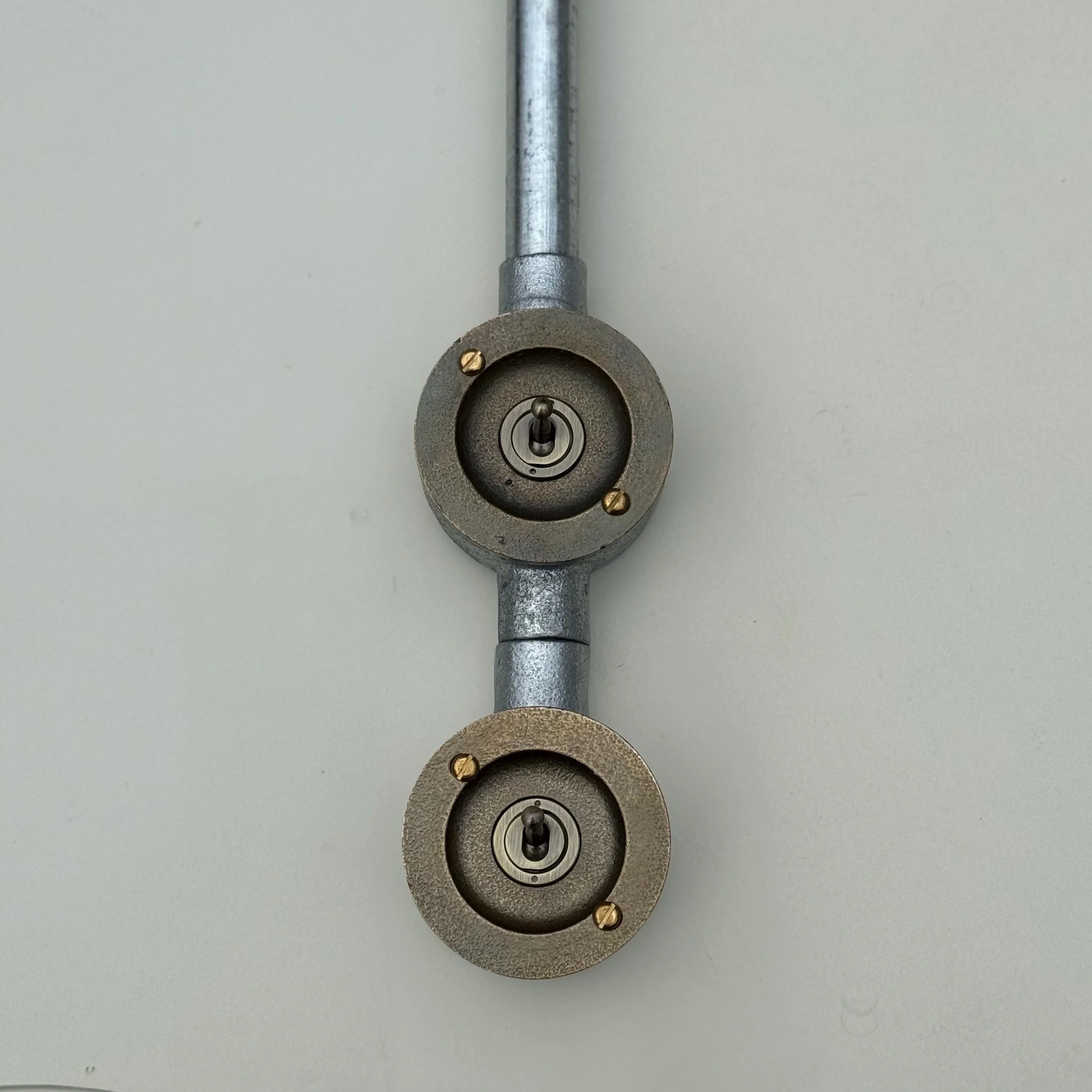 Double Gang Solid Cast Conduit Metal Light Switch Industrial 2 Way - Vintage Crabtree - Image 5
