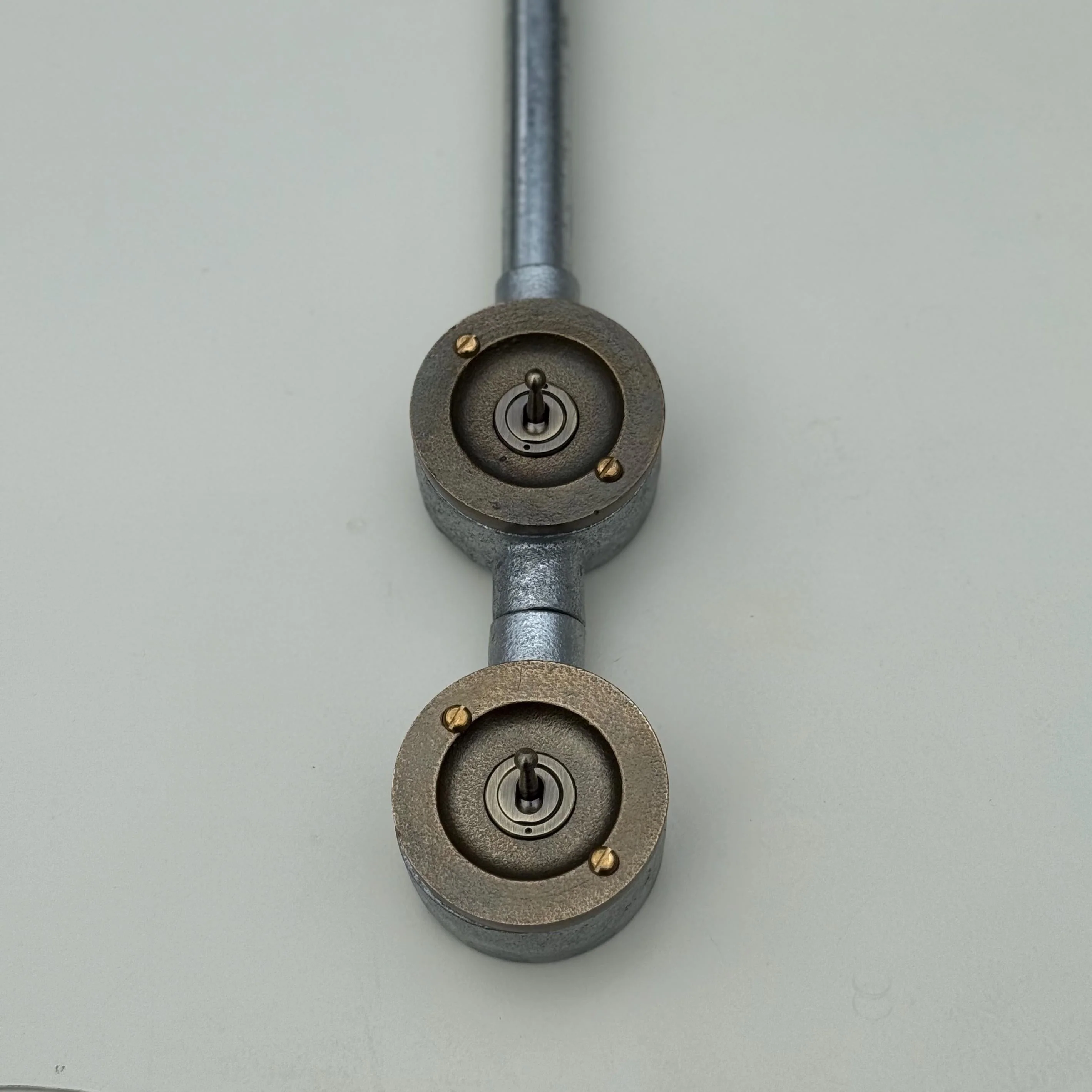 Double Gang Solid Cast Conduit Metal Light Switch Industrial 2 Way - Vintage Crabtree - Image 6