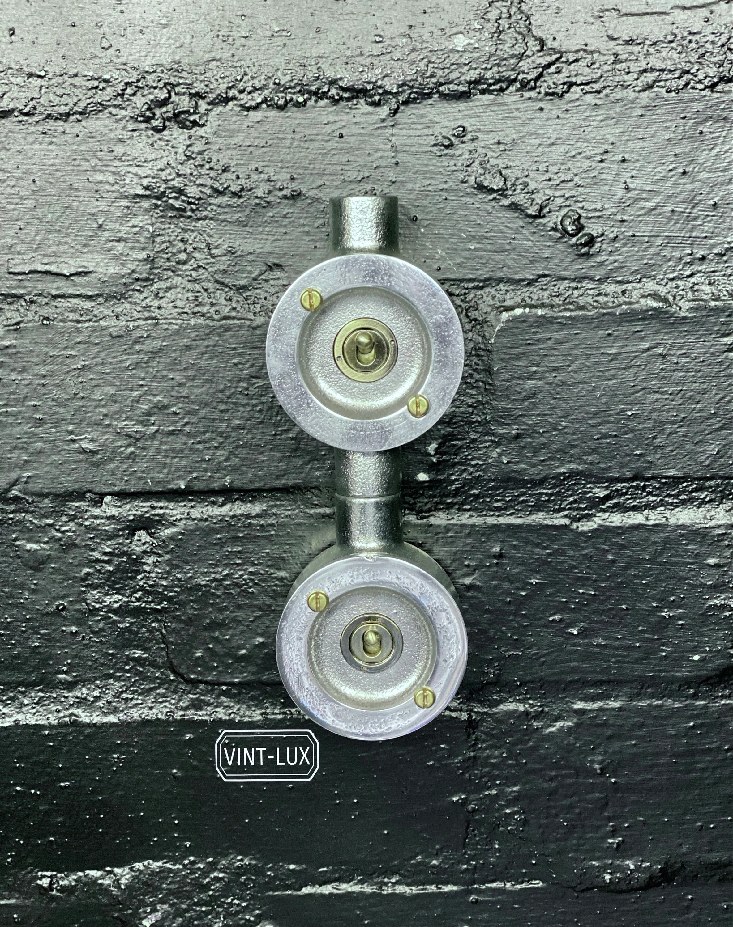 Double Gang Solid Cast Conduit Metal Light Switch Industrial 2 Way - Image 2