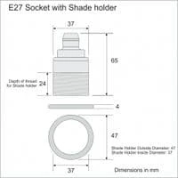 E27 Period Bronze Pewter Black Pendant Lampholder | Bayonet e27 Fitting With Cable Grip - Image 6