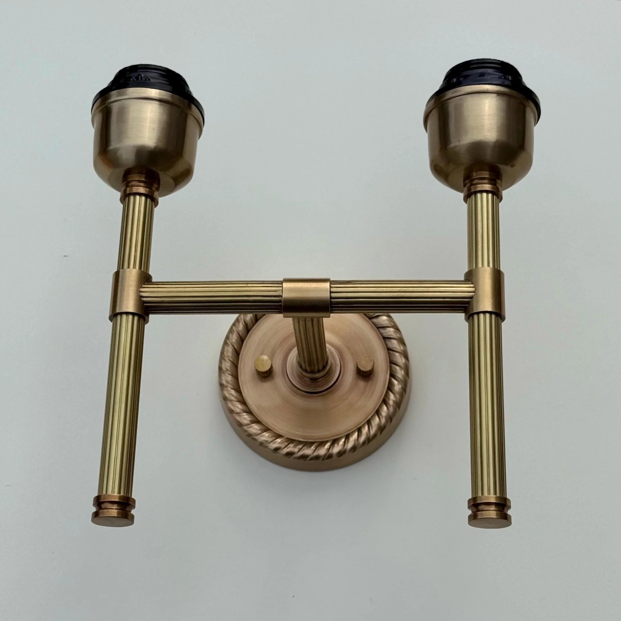 Felbrigg ~ Double Antique Brass Wall Sconce Industrial Vintage Light - Image 3