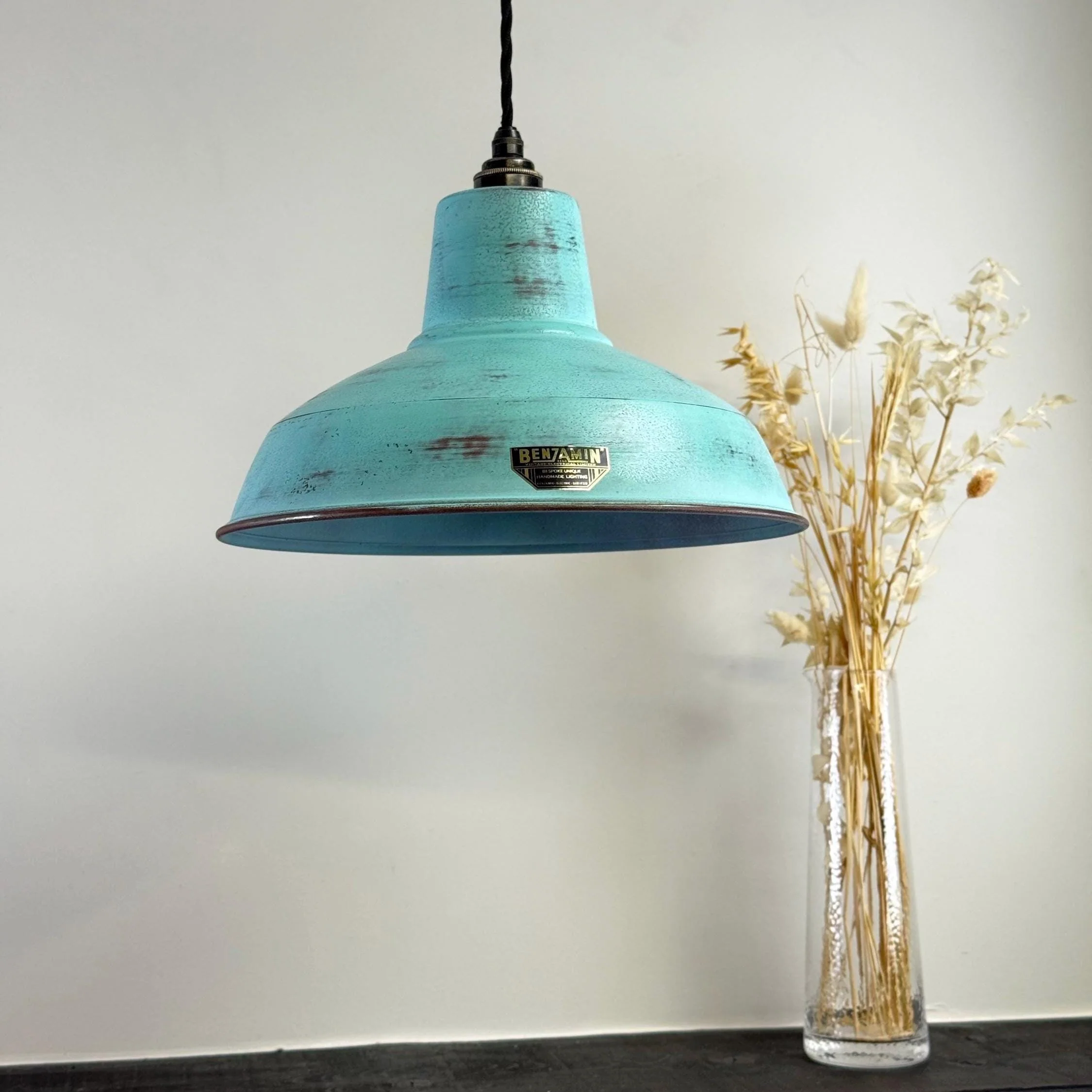 Filby ~ Copper Verdigris RLM Reflector Lampshade Pendant Ceiling Light ~ 12.5 Inch - Image 3