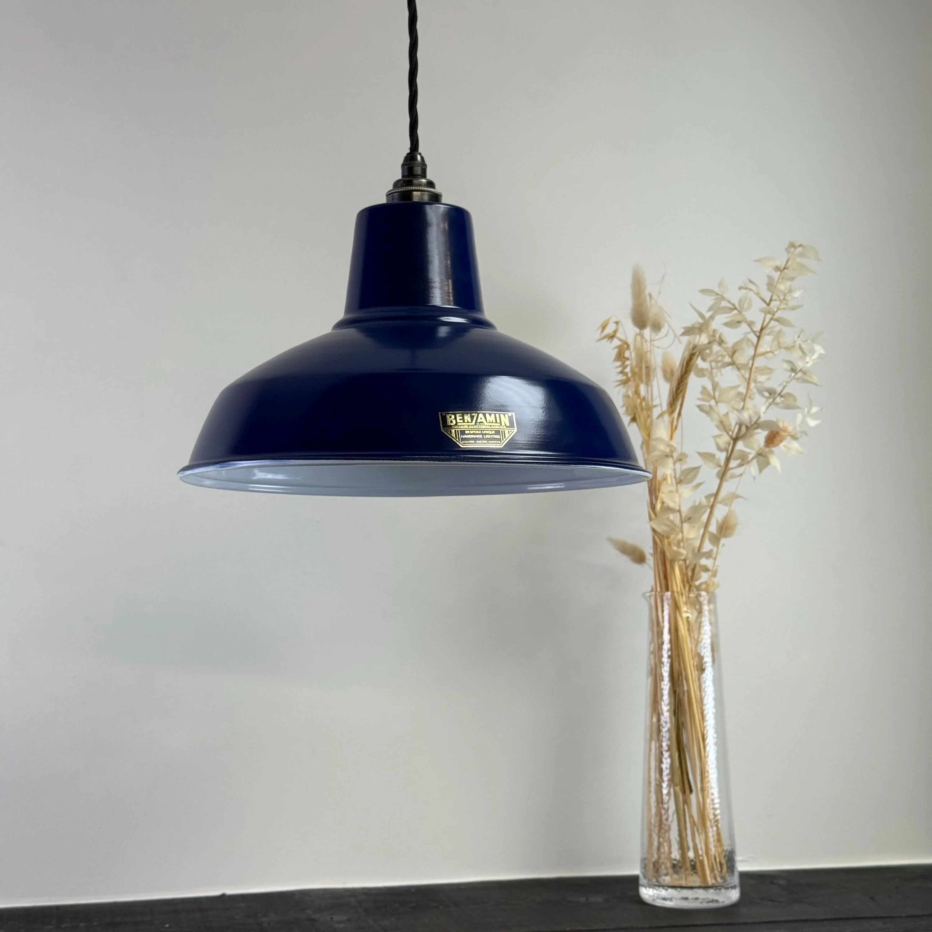Filby - Royal Blue RLM Reflector Lampshade Pendant Set Light - 12.5 Inch - Image 2