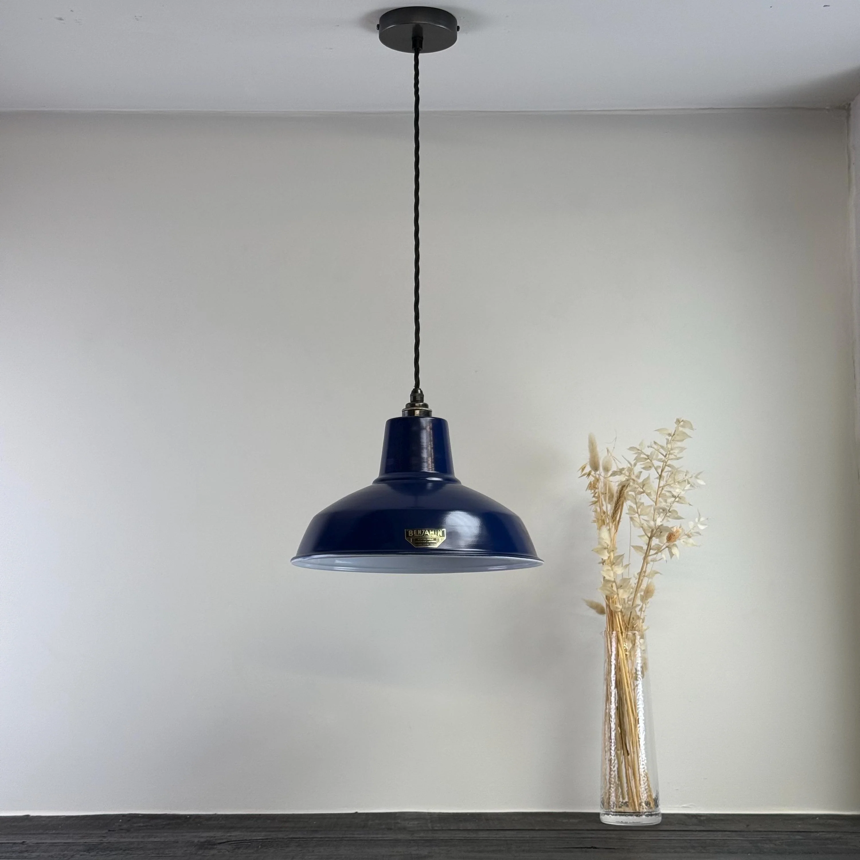 Filby - Royal Blue RLM Reflector Lampshade Pendant Set Light - 12.5 Inch - Image 3