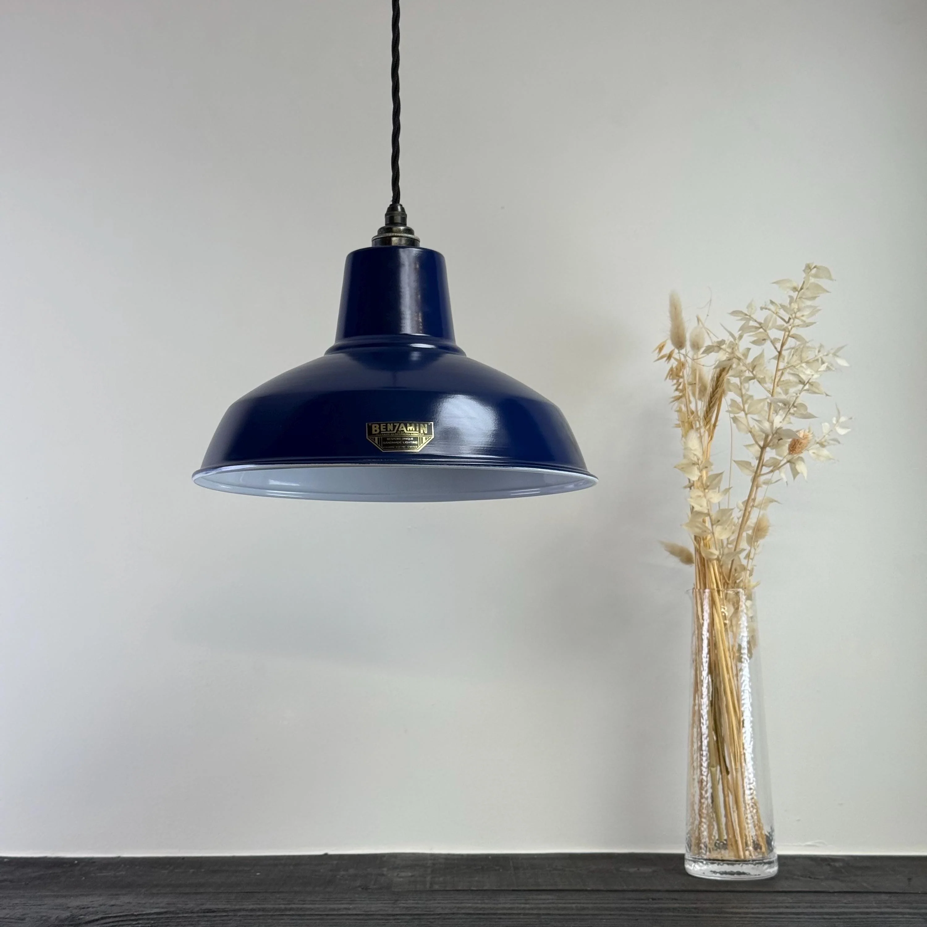 Filby - Royal Blue RLM Reflector Lampshade Pendant Set Light - 12.5 Inch - Image 4