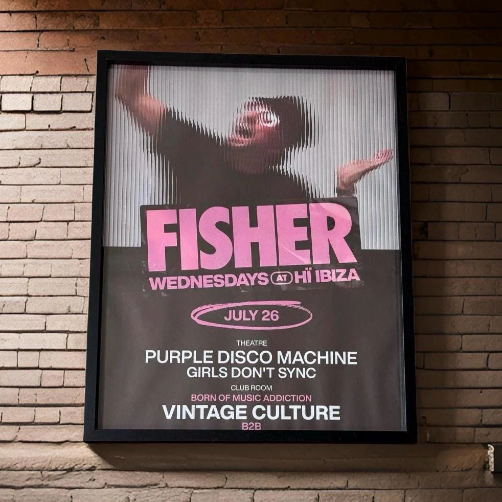 Fisher ~ Genuine Ibiza Framed Dj Artwork | Hi Ibiza | Luxury Black Frame - Image 2