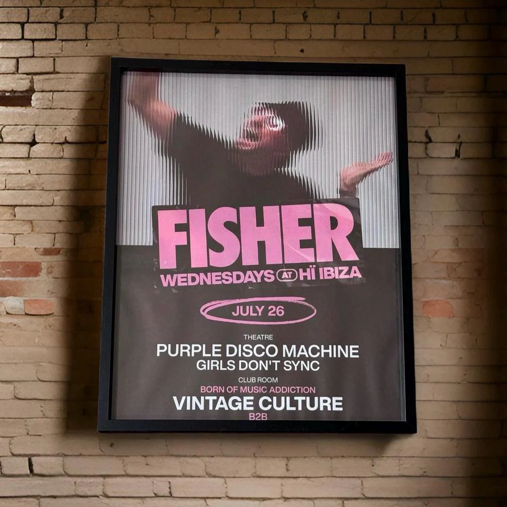 Fisher ~ Genuine Ibiza Framed Dj Artwork | Hi Ibiza | Luxury Black Frame - Image 3