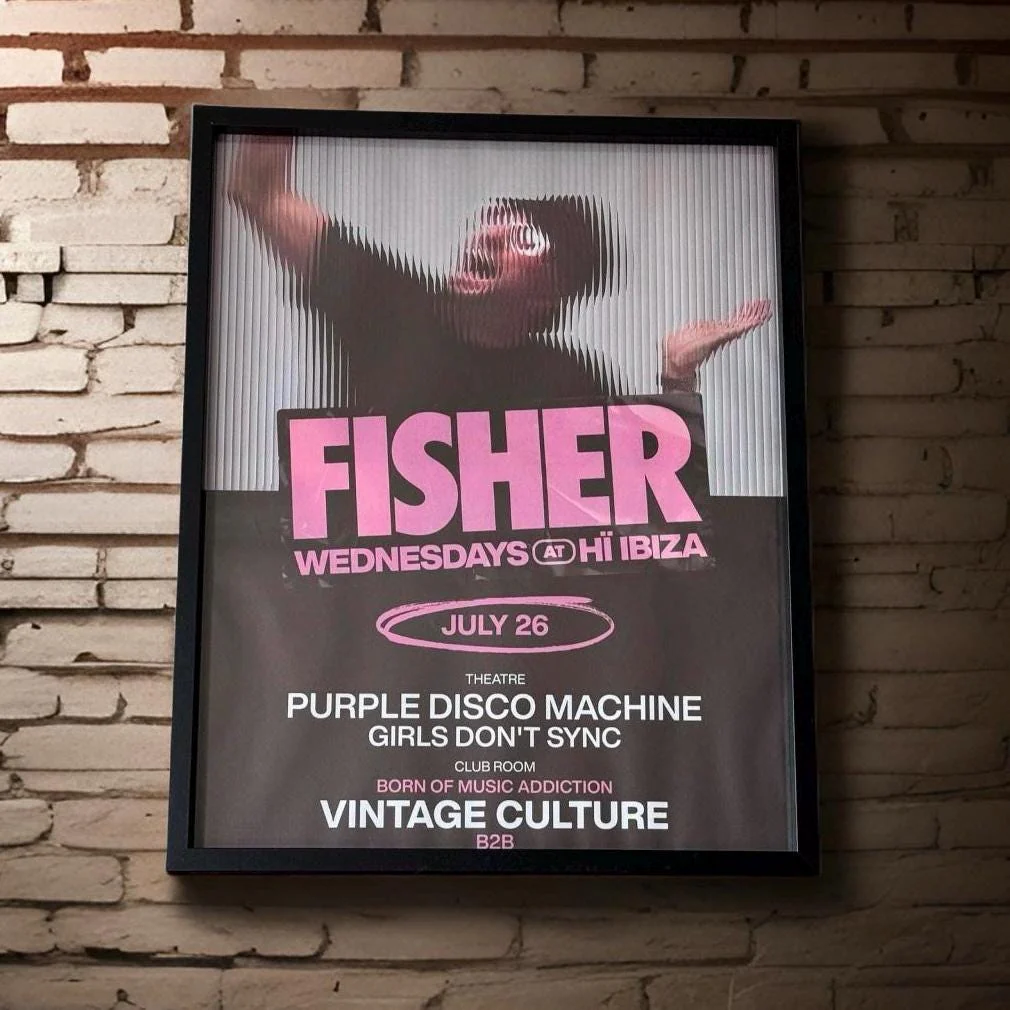 Fisher ~ Genuine Ibiza Framed Dj Artwork | Hi Ibiza | Luxury Black Frame - Image 4