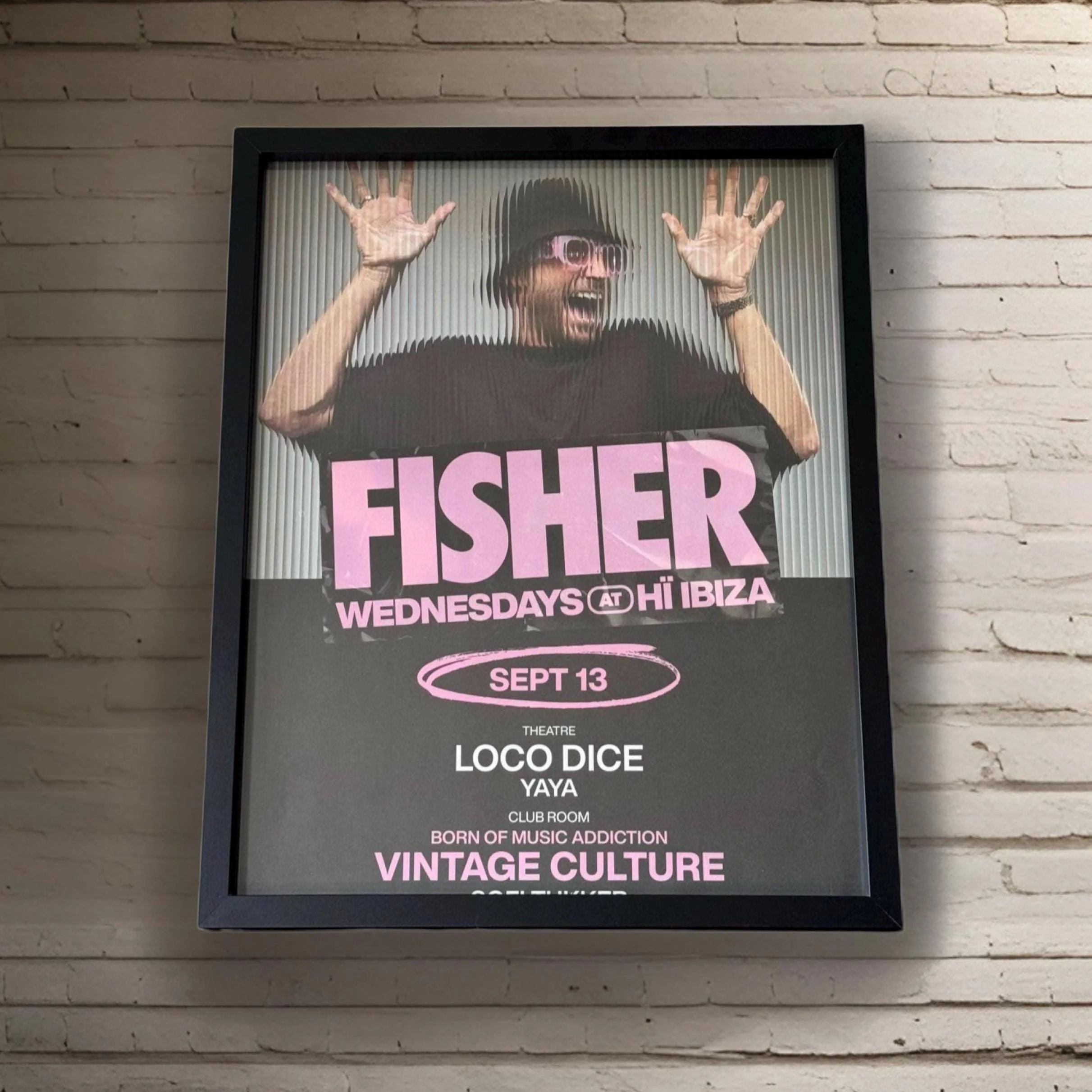 Fisher ~ Genuine Ibiza Framed Dj Artwork | Hi Ibiza | Luxury Black Frame - Image 2