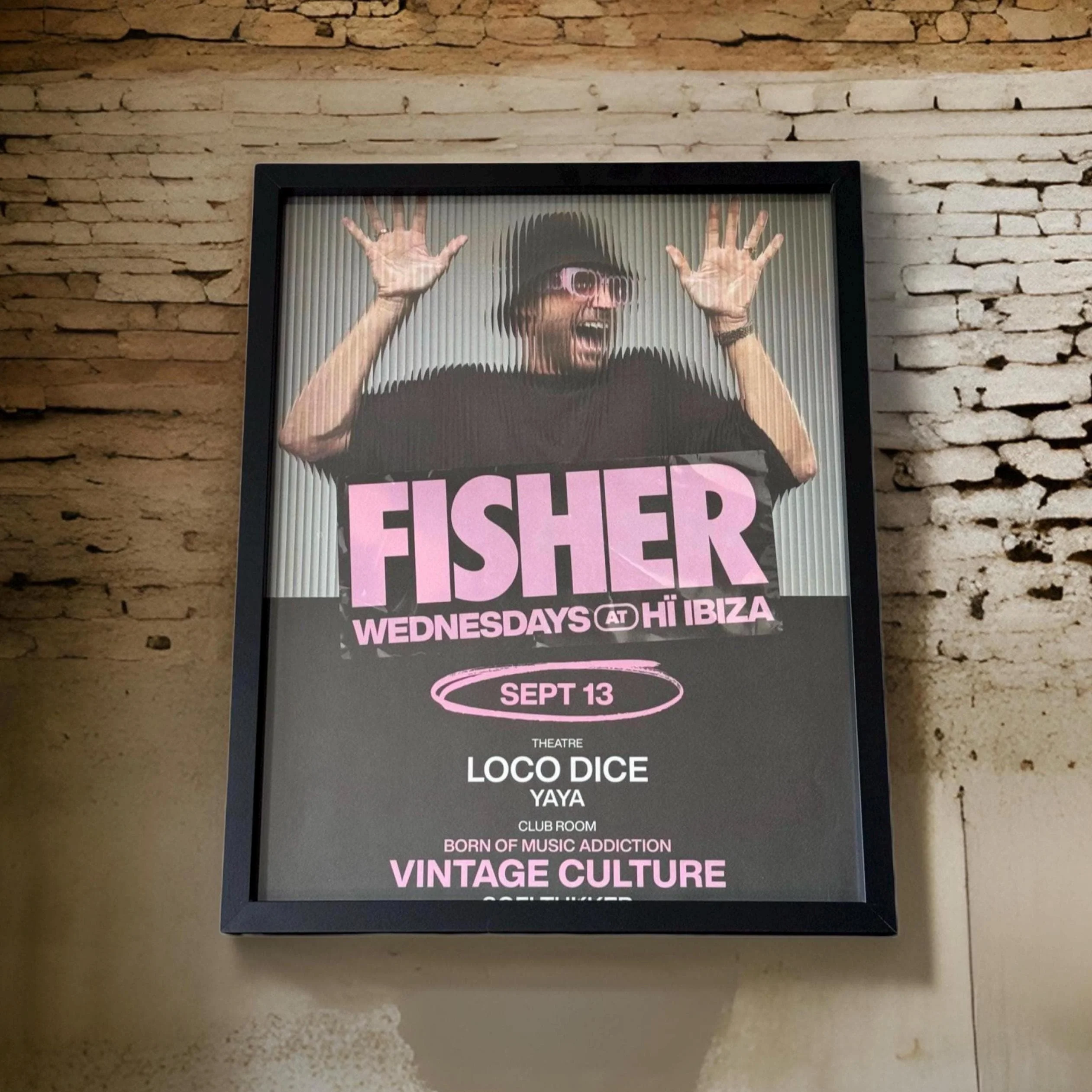 Fisher ~ Genuine Ibiza Framed Dj Artwork | Hi Ibiza | Luxury Black Frame - Image 3