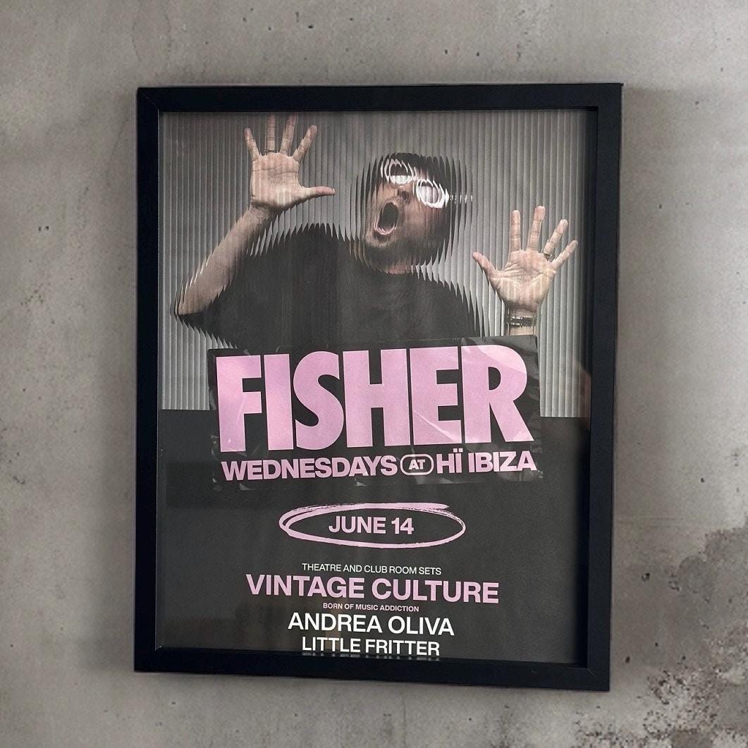 Fisher ~ Genuine Ibiza Framed Dj Artwork | Hi Ibiza | Luxury Black Frame - Image 6