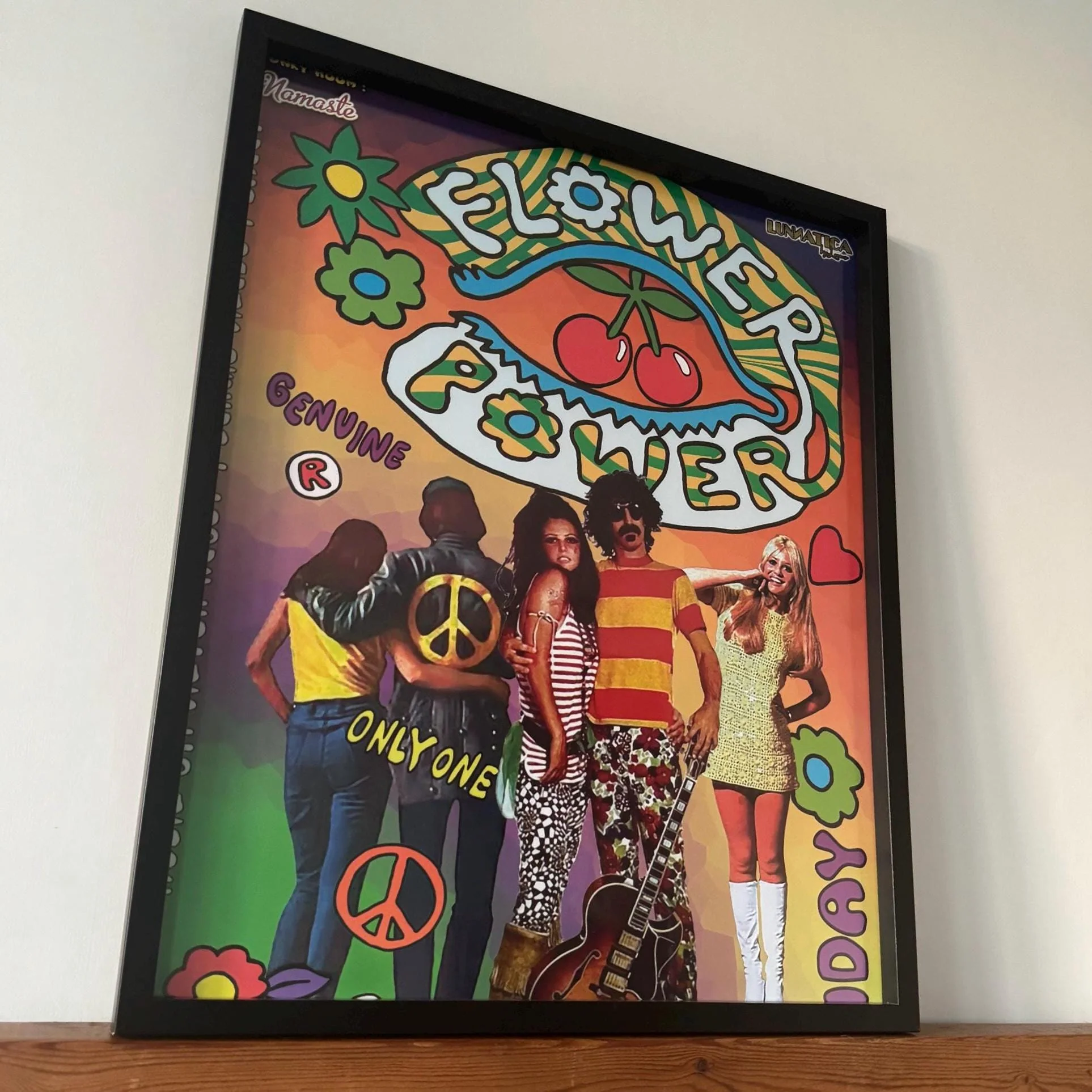 Flower Power ~ Genuine Pacha Ibiza Framed Dj Artwork | Luxury Black Frame - Image 3
