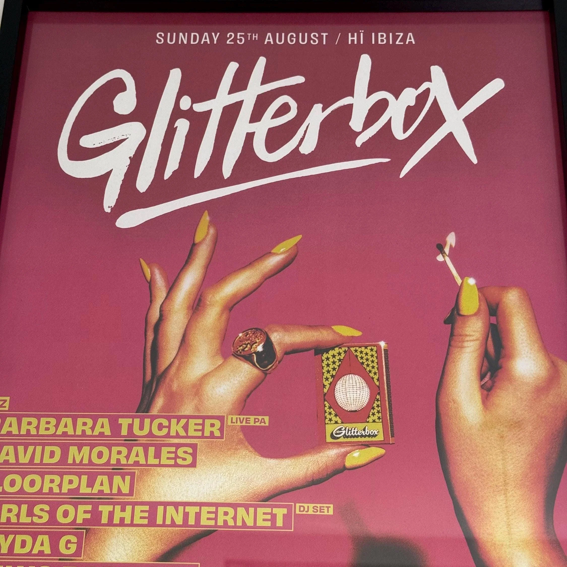 Glitterbox - Genuine Hi Ibiza Framed Dj Artwork | A3 Luxury Black Frame - Image 3
