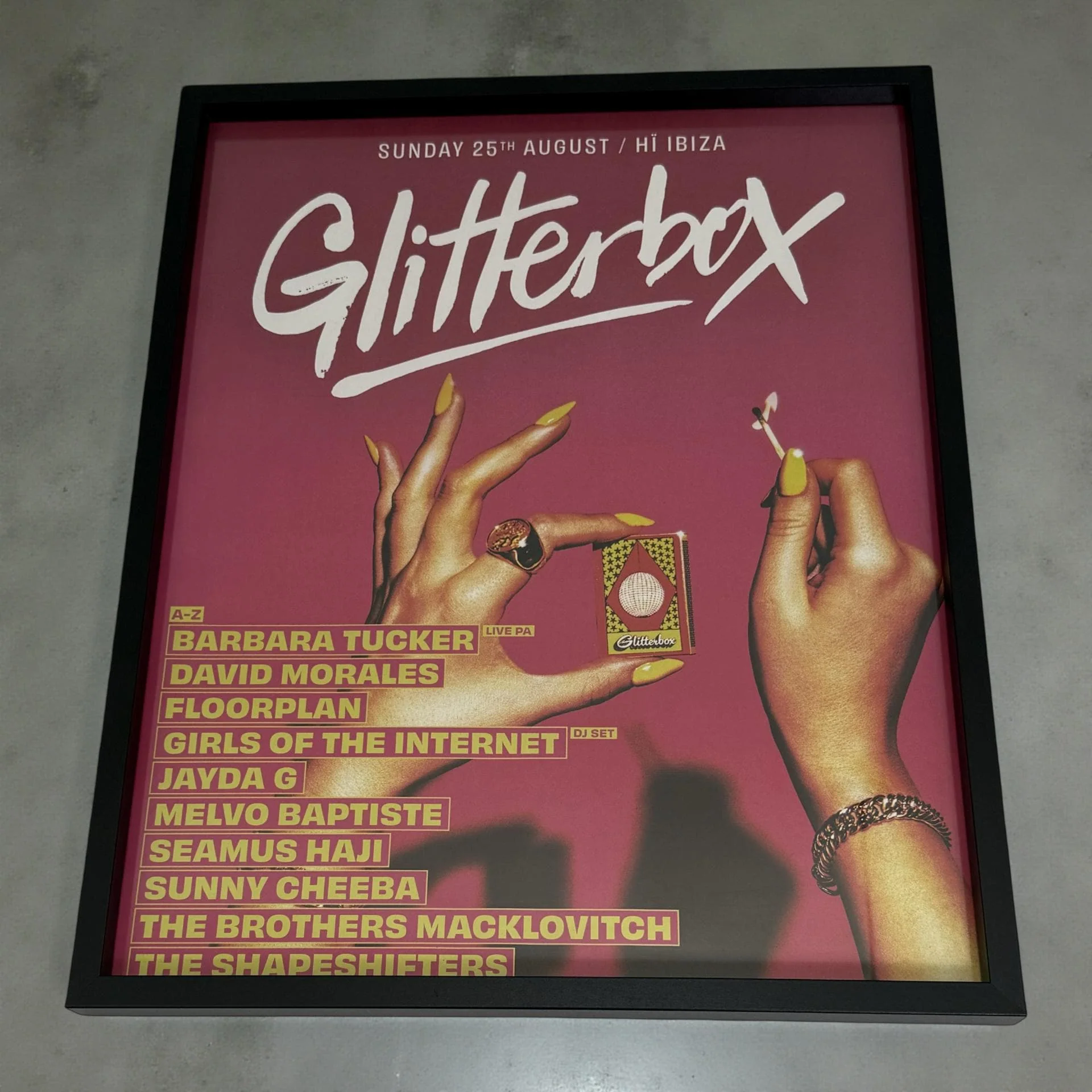Glitterbox - Genuine Hi Ibiza Framed Dj Artwork | A3 Luxury Black Frame - Image 5