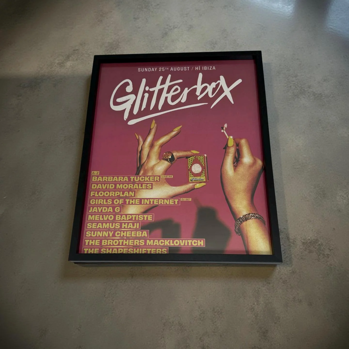 Glitterbox - Genuine Hi Ibiza Framed Dj Artwork | A3 Luxury Black Frame - Image 7
