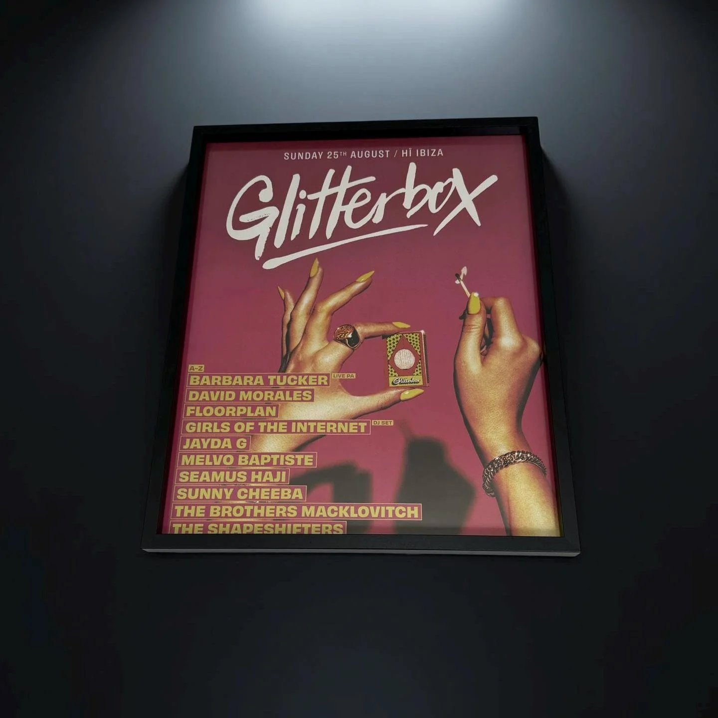 Glitterbox - Genuine Hi Ibiza Framed Dj Artwork | A3 Luxury Black Frame - Image 9
