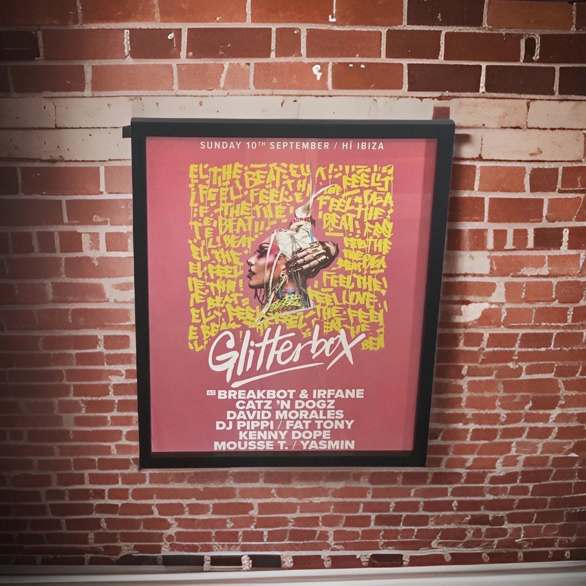 Glitterbox ~ Genuine Hi Ibiza Framed Dj Artwork | A3 Luxury Black Frame - Image 4