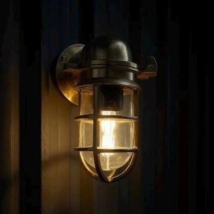 Happisburgh - Raw Solid Brass Outdoor Bulkhead Wall Light - Image 4