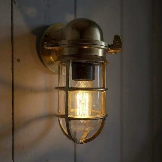 Happisburgh - Raw Solid Brass Outdoor Bulkhead Wall Light - Image 5