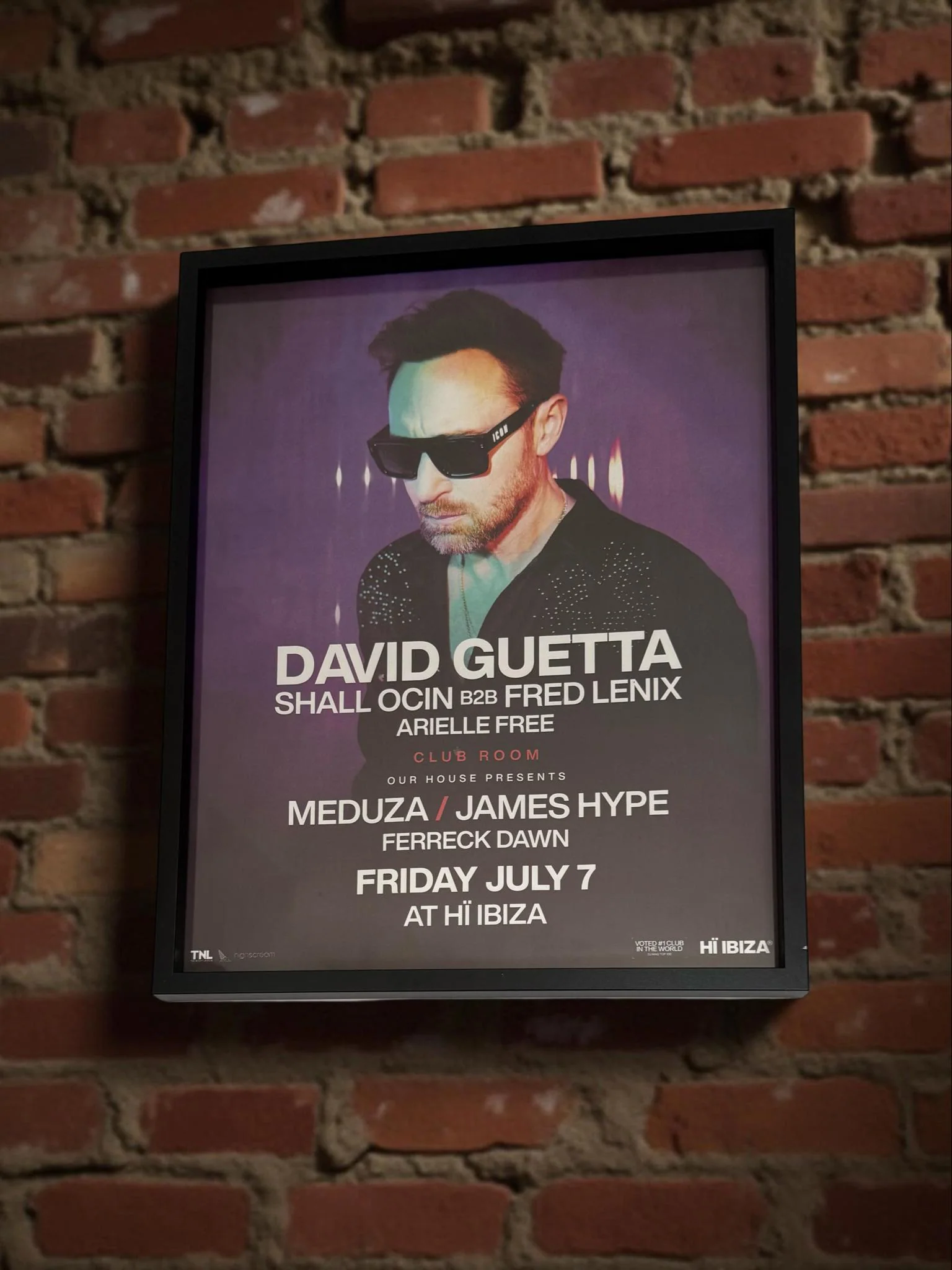 Hï Ibiza ~ David Guetta Genuine Official Framed Dj Artwork Travel Poster | Luxury Black Frame - Image 2