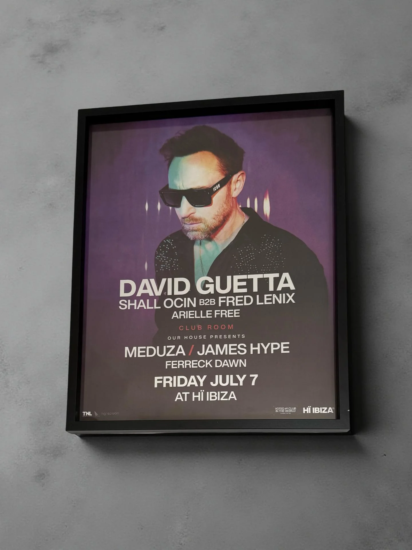 Hï Ibiza ~ David Guetta Genuine Official Framed Dj Artwork Travel Poster | Luxury Black Frame - Image 4