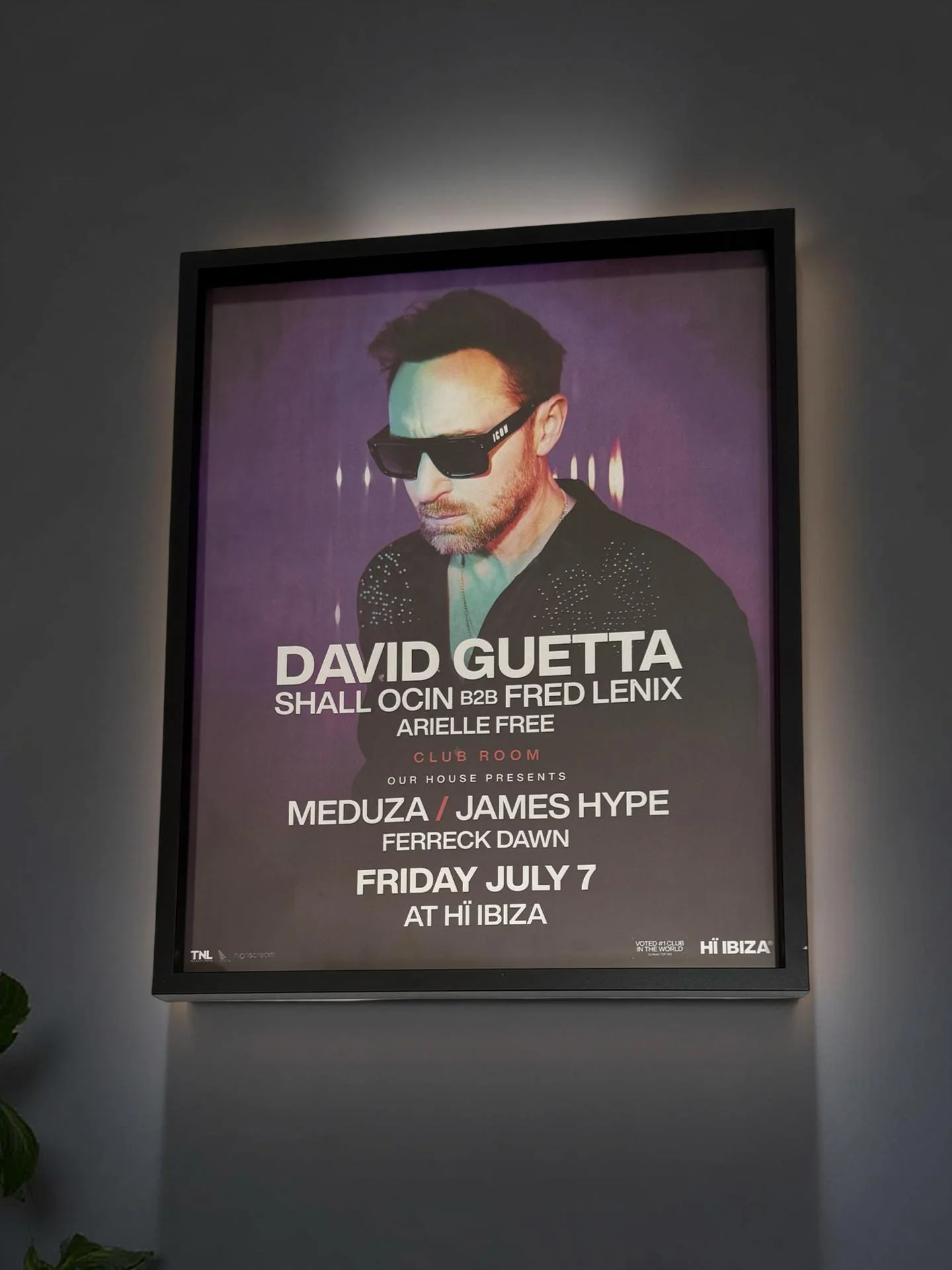 Hï Ibiza ~ David Guetta Genuine Official Framed Dj Artwork Travel Poster | Luxury Black Frame - Image 5