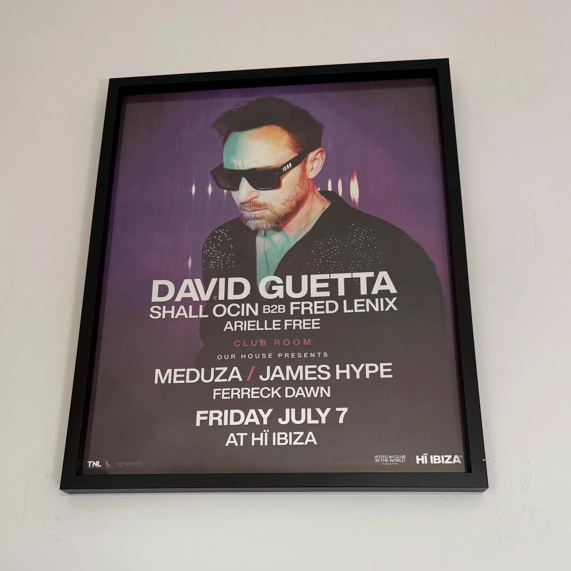 Hï Ibiza ~ David Guetta Genuine Official Framed Dj Artwork Travel Poster | Luxury Black Frame - Image 6