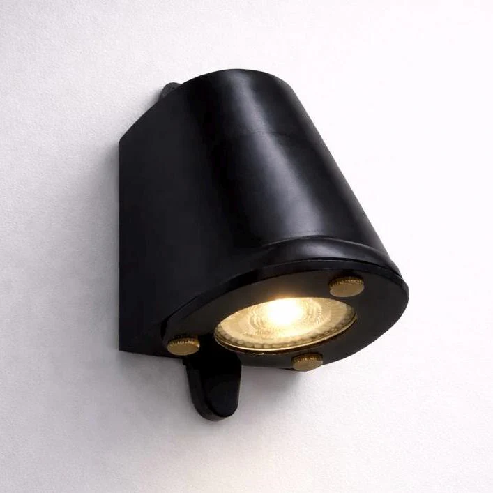 Holt ~ Matt Black Mast Down Wall Light Mains LED Outdoor & Bathroom - Image 2