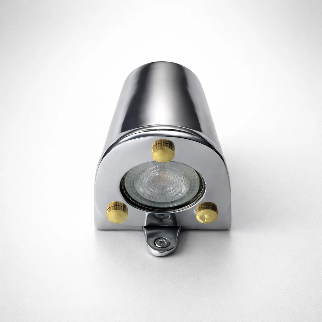 Holt - Polished Aluminium Mast Down Wall Light Mains LED Outdoor & Bathroom - Image 3
