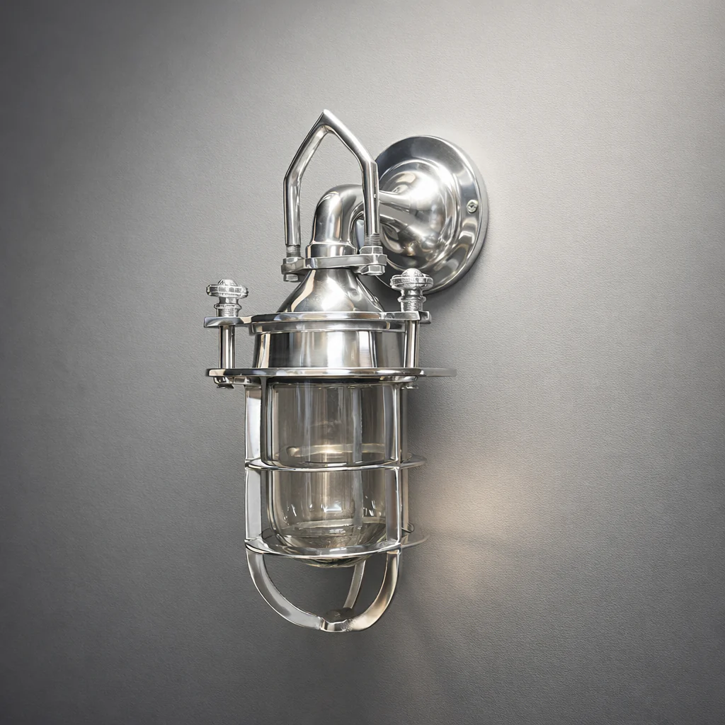 Kelling ~ Bulkhead Outdoor & Bathroom Sconce Wall Light Solid Polished Aluminium | 11 Inch - Image 3
