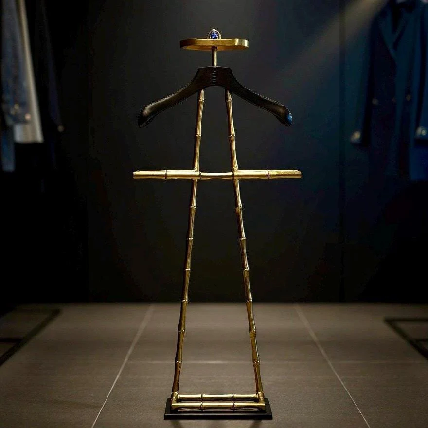 Luxury Dressboy Vintage Brass / Black 50.5 x 31 x H. 117 cm - Clothes Rack Coat Rack Suit Stand Mute Servant Gentleman - Luxury Accessories - Image 2