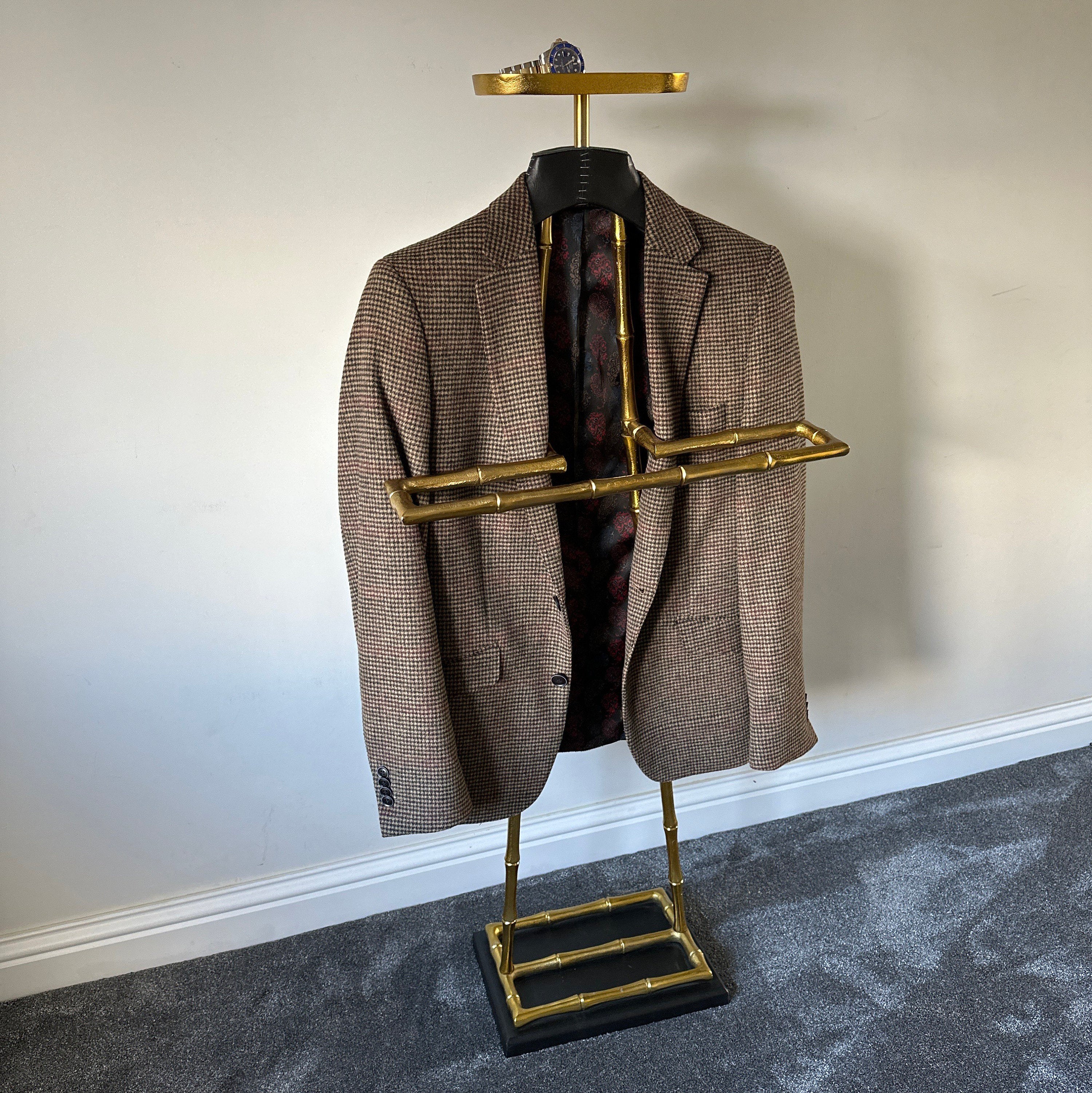 Luxury Dressboy Vintage Brass / Black 50.5 x 31 x H. 117 cm - Clothes Rack Coat Rack Suit Stand Mute Servant Gentleman - Luxury Accessories - Image 3