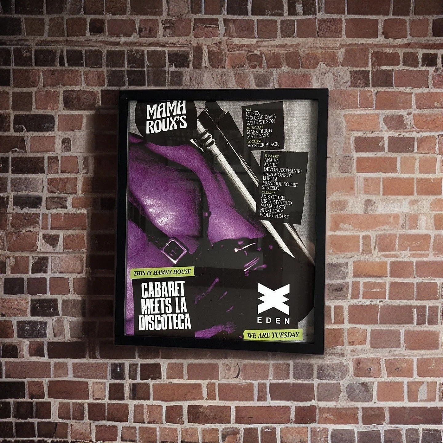 Mama’s House ~ Genuine Eden Ibiza Framed Dj Artwork | Hi Ibiza | A3 Luxury Black Frame - Image 2
