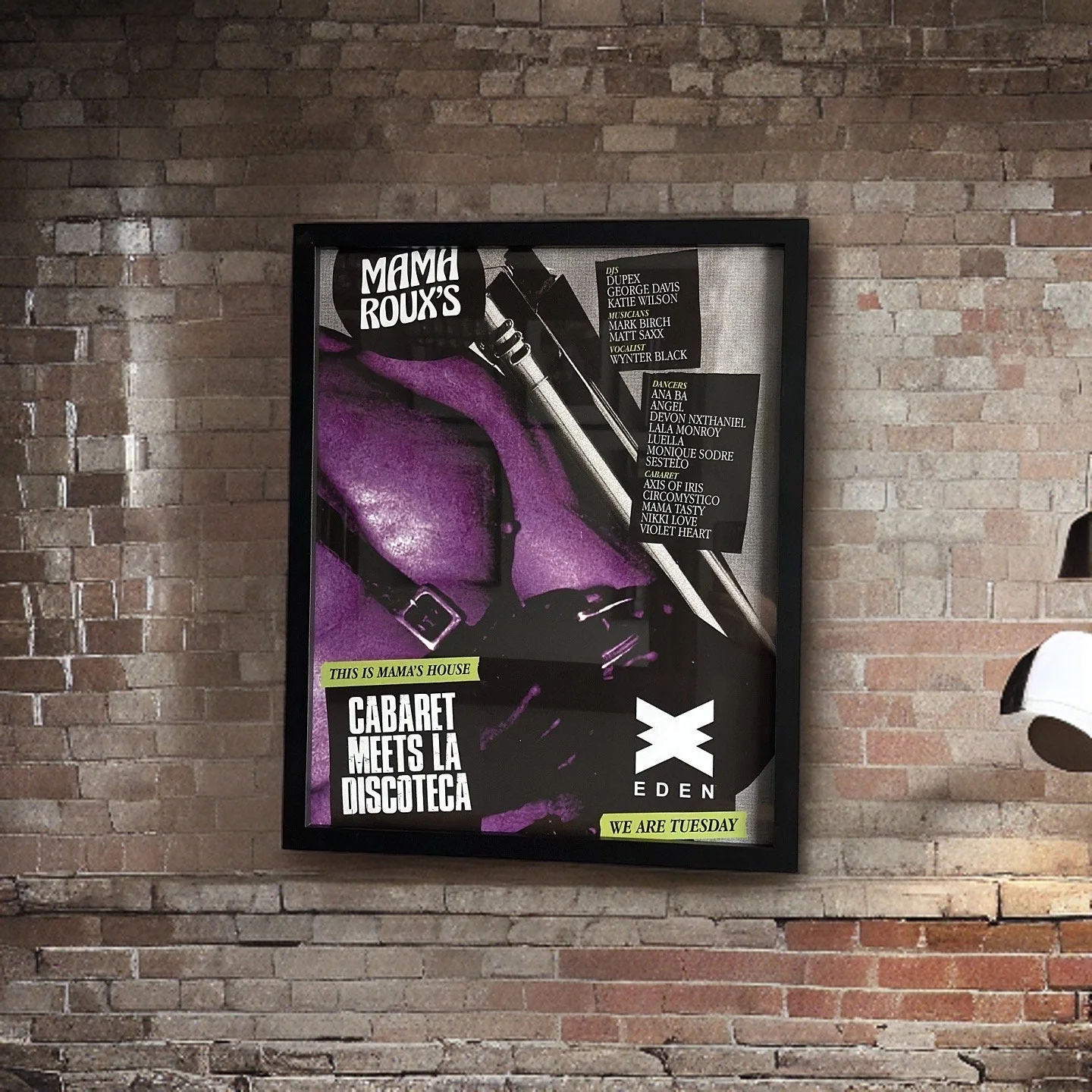 Mama’s House ~ Genuine Eden Ibiza Framed Dj Artwork | Hi Ibiza | A3 Luxury Black Frame - Image 3