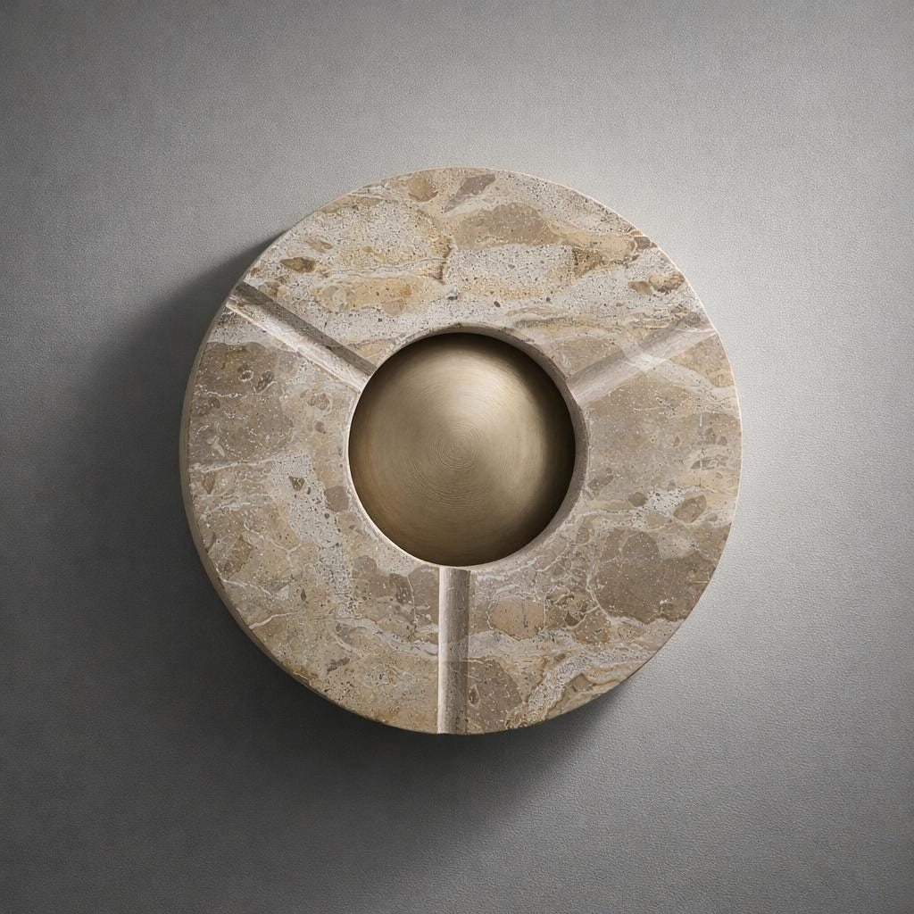 Marble Cigar Ashtray Brass Cigarette Holder Catchall Tray Handcrafted Gift - Image 3