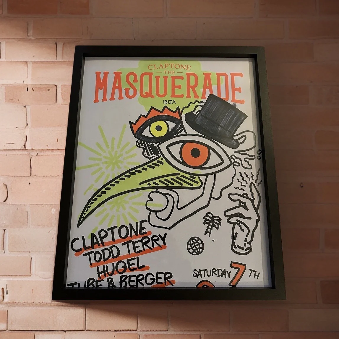 Masquerade ~ Genuine Official Pacha Ibiza Framed Dj Artwork Travel Poster | Luxury Black Frame - Image 10