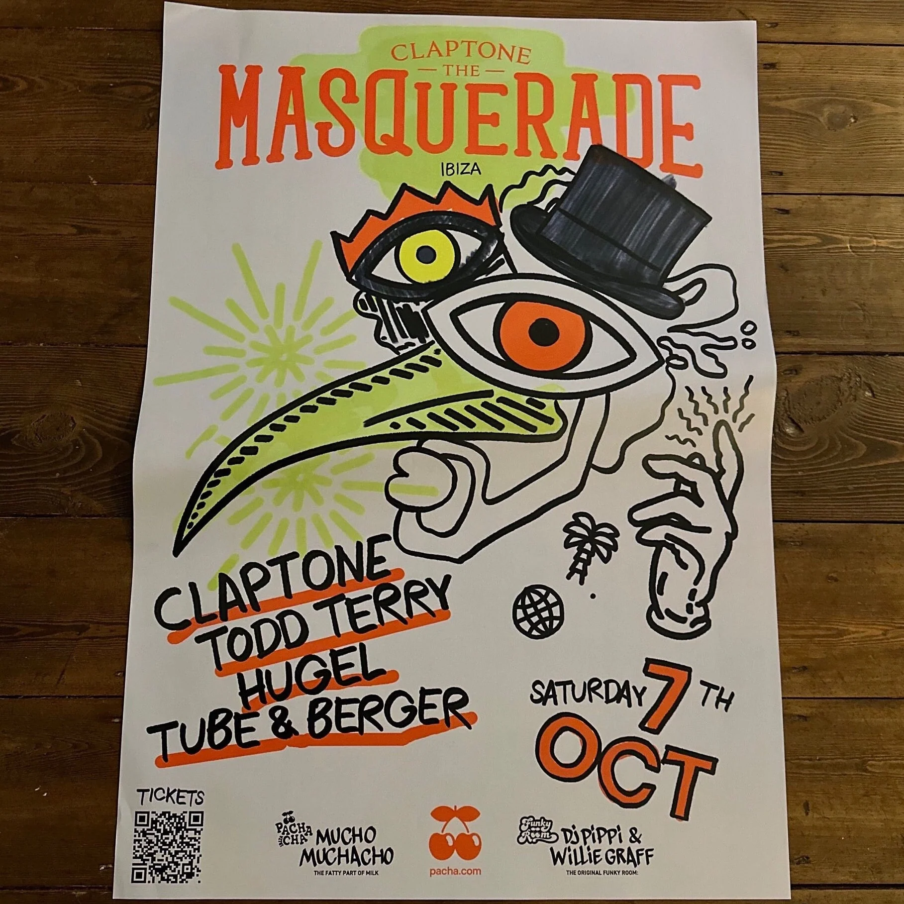 Masquerade ~ Genuine Official Pacha Ibiza Framed Dj Artwork Travel Poster | Luxury Black Frame - Image 3