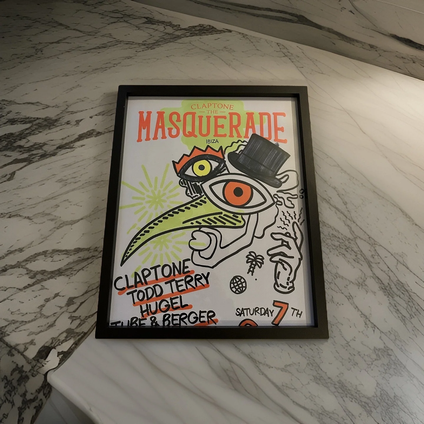 Masquerade ~ Genuine Official Pacha Ibiza Framed Dj Artwork Travel Poster | Luxury Black Frame - Image 5