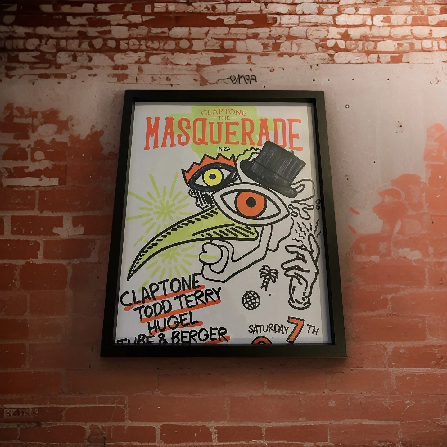 Masquerade ~ Genuine Official Pacha Ibiza Framed Dj Artwork Travel Poster | Luxury Black Frame - Image 6