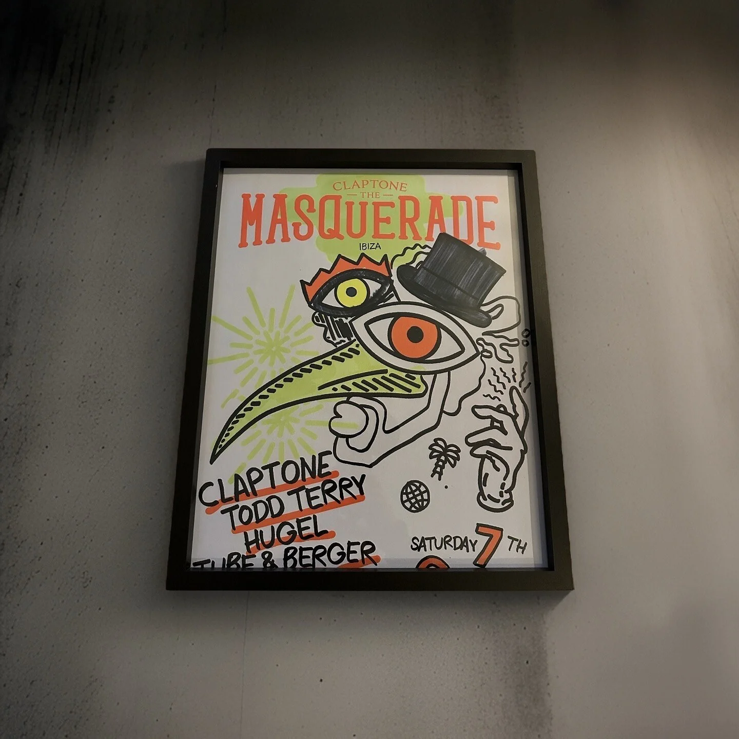 Masquerade ~ Genuine Official Pacha Ibiza Framed Dj Artwork Travel Poster | Luxury Black Frame - Image 7