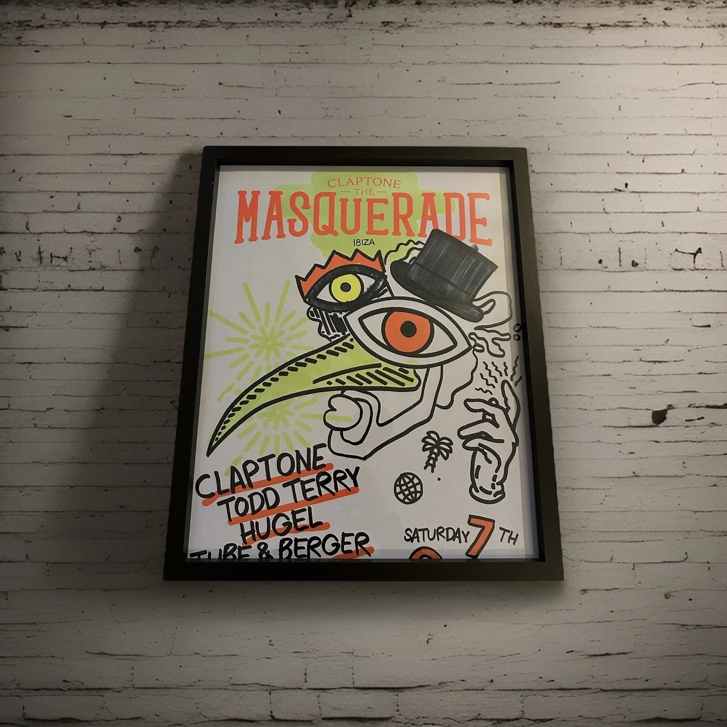 Masquerade ~ Genuine Official Pacha Ibiza Framed Dj Artwork Travel Poster | Luxury Black Frame - Image 8
