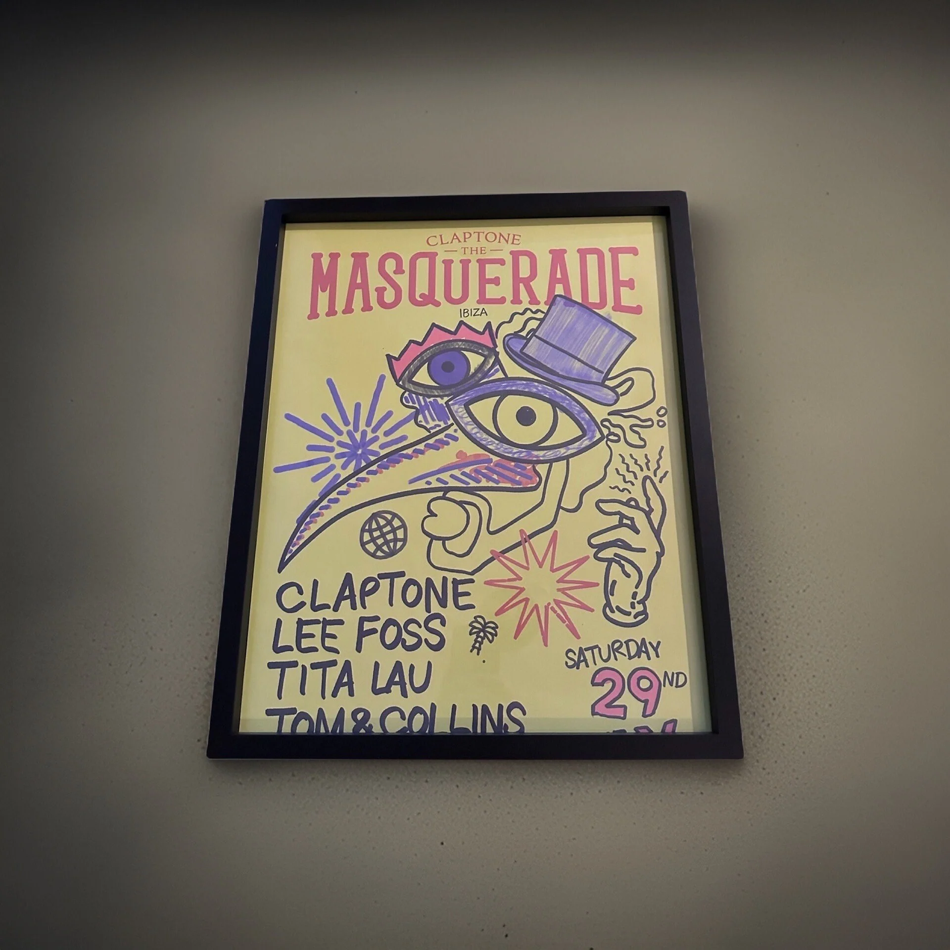 Masquerade ~ Genuine Official Pacha Ibiza Framed Dj Artwork Travel Poster | Luxury Black Frame - Image 5