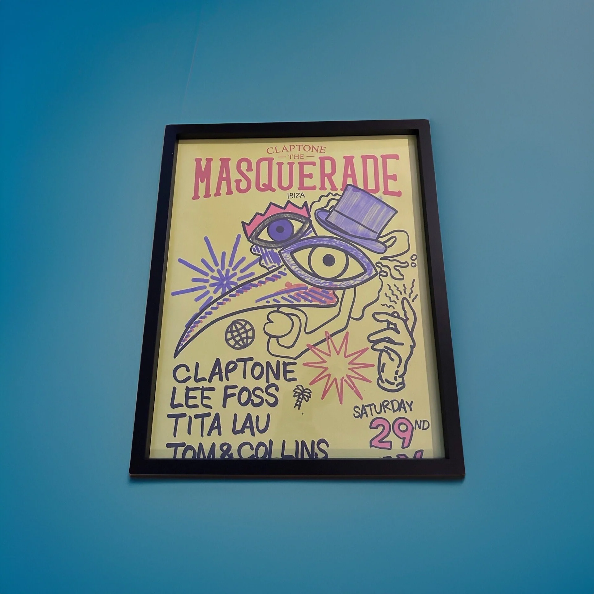 Masquerade ~ Genuine Official Pacha Ibiza Framed Dj Artwork Travel Poster | Luxury Black Frame - Image 9