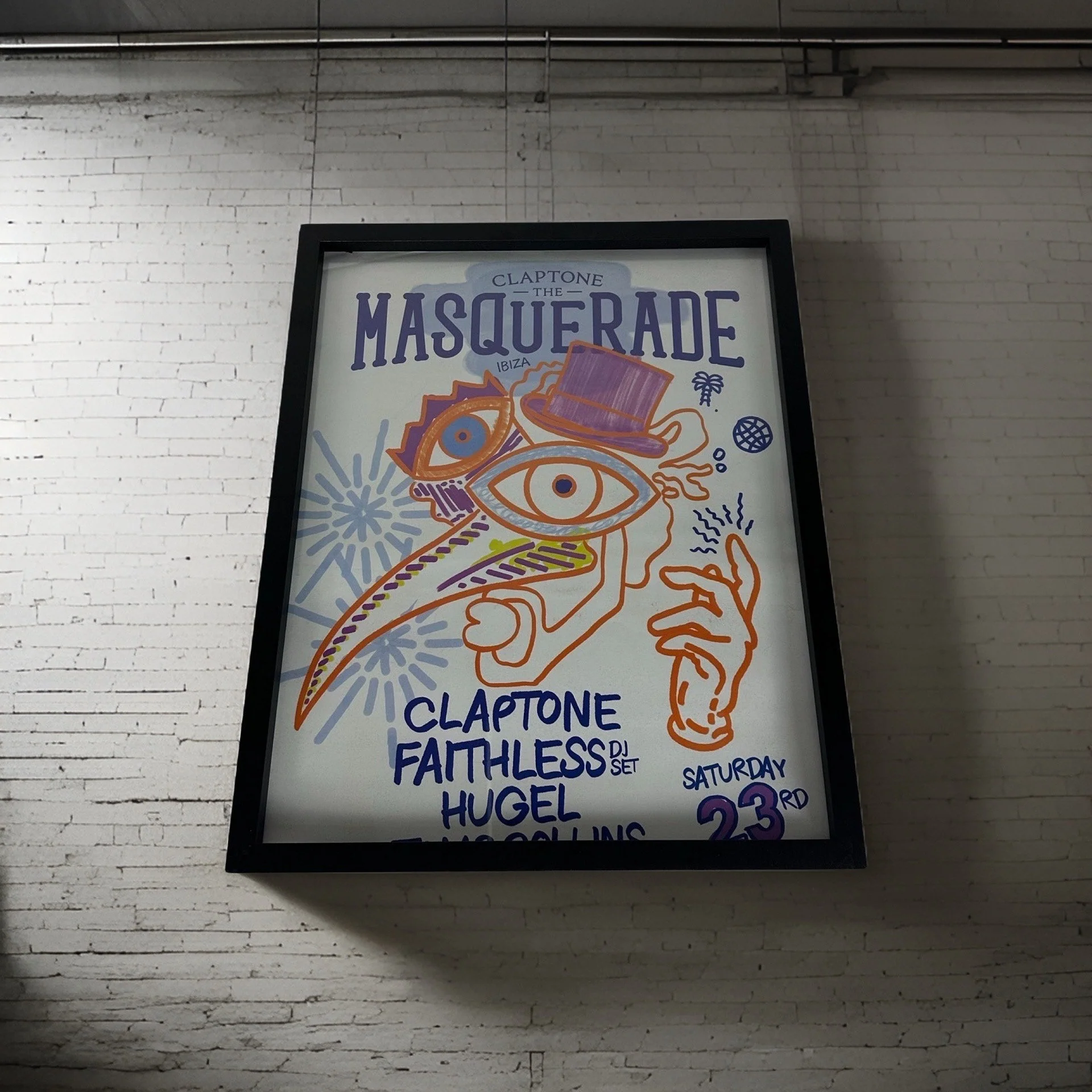 Masquerade ~ Genuine Official Pacha Ibiza Framed Dj Artwork Travel Poster | Luxury Black Frame - Image 3