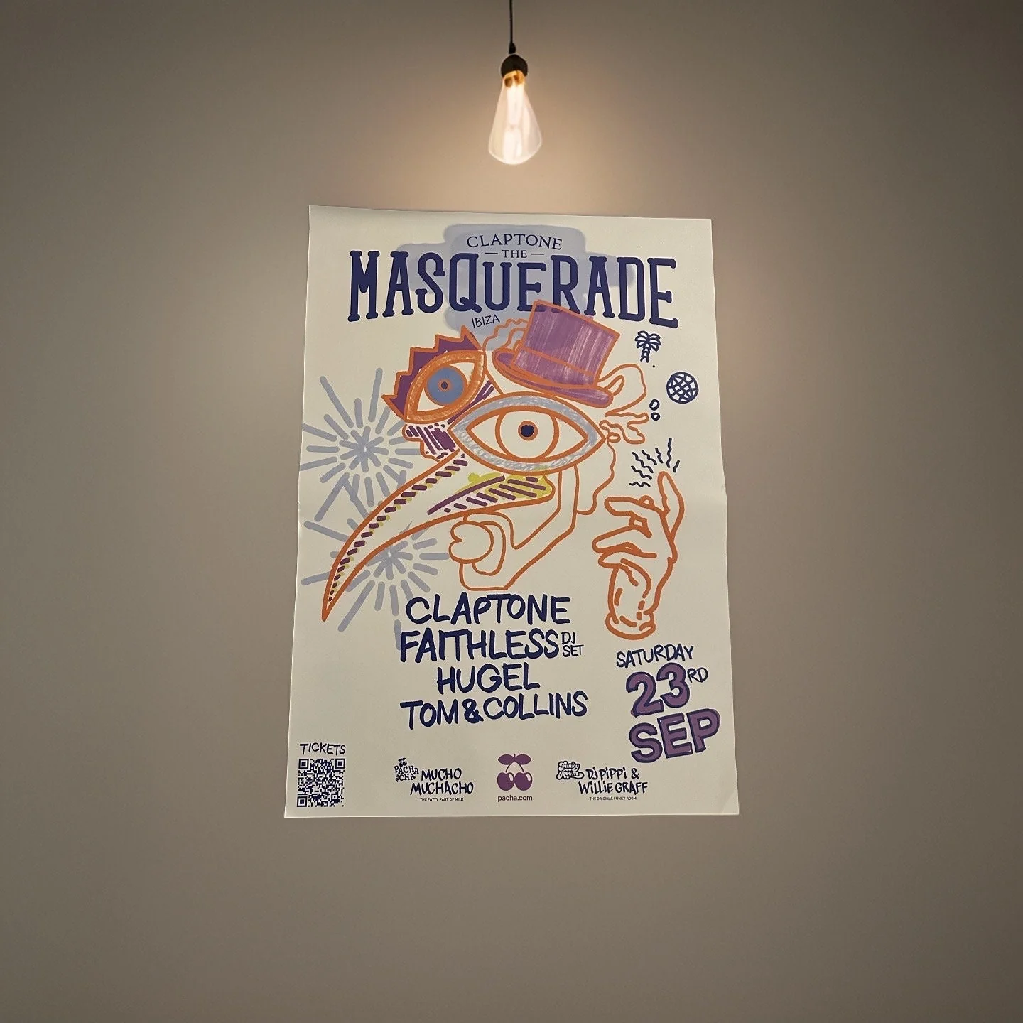 Masquerade ~ Genuine Official Pacha Ibiza Framed Dj Artwork Travel Poster | Luxury Black Frame - Image 7