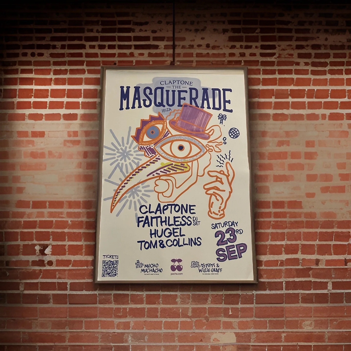 Masquerade ~ Genuine Official Pacha Ibiza Framed Dj Artwork Travel Poster | Luxury Black Frame - Image 8