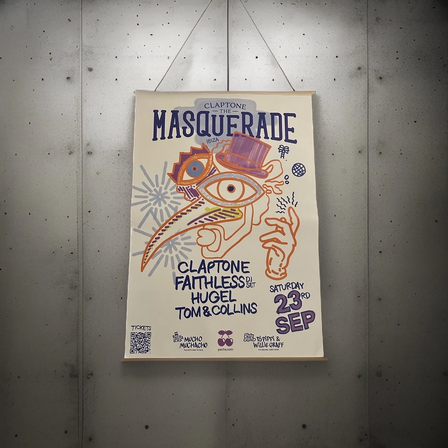 Masquerade ~ Genuine Official Pacha Ibiza Framed Dj Artwork Travel Poster | Luxury Black Frame - Image 9