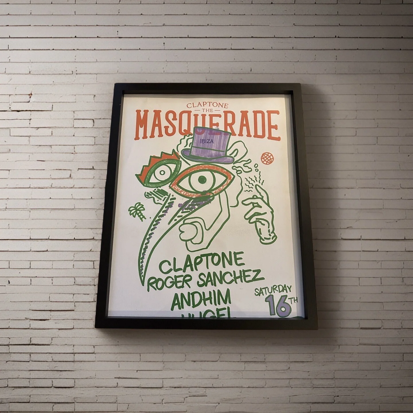 Masquerade ~ Genuine Official Pacha Ibiza Framed Dj Artwork Travel Poster | A3 Luxury Black Frame - Image 3