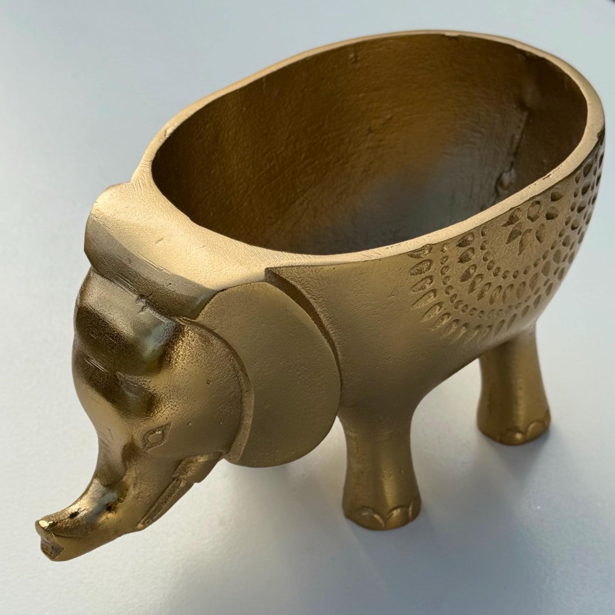 Elephant Planter Solid Cast Brass Metal Plant Pot for Succulents & Plants - Image 5